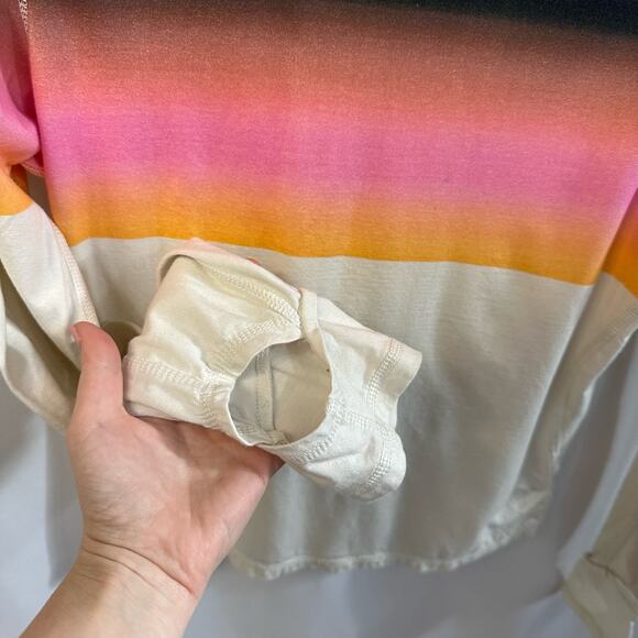 Free People Movement Long Sleeve Funnel Neck Hooded Cream Sunrise Pullover XL - Picture 4 of 5